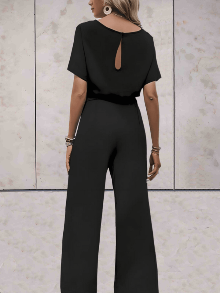 Aliams | Jumpsuit mit Gürtel und Kurzen Ärmeln