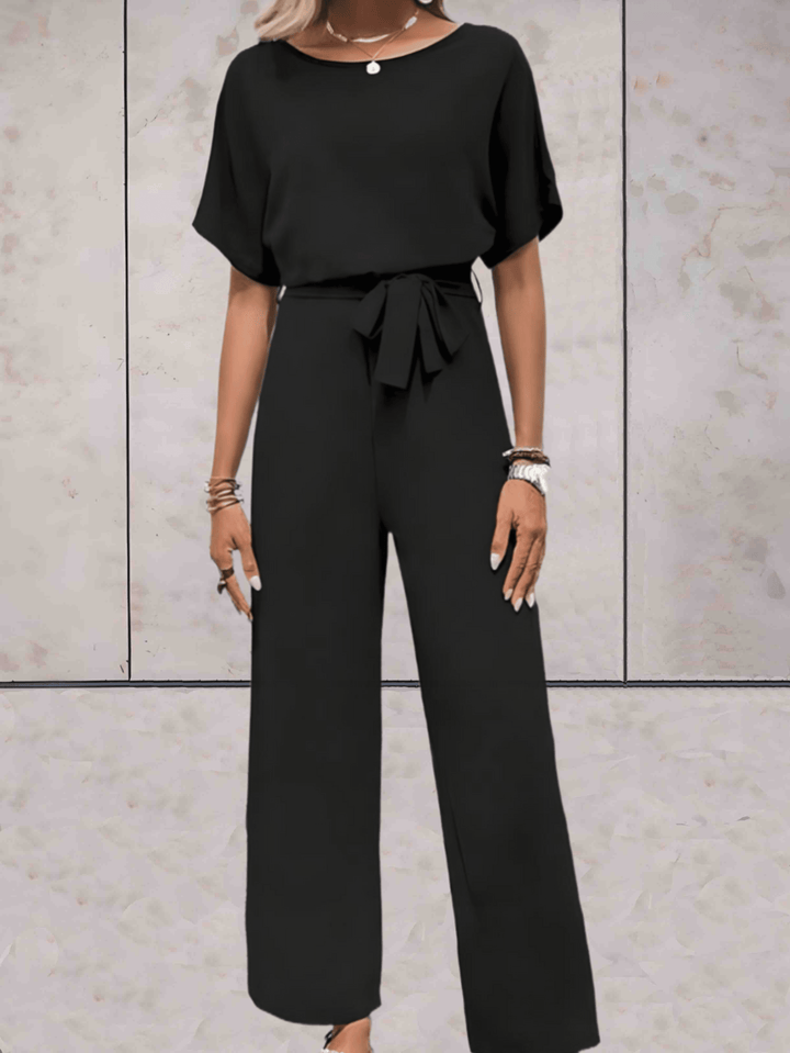 Aliams | Jumpsuit mit Gürtel und Kurzen Ärmeln