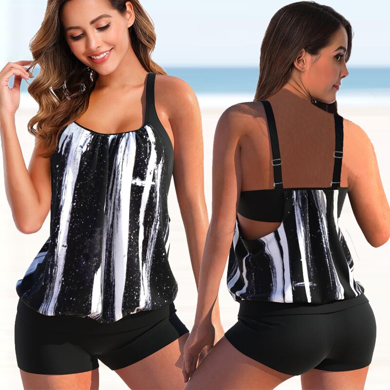 Aliams | Tankini-Set Sommerliches Zweifarbiges Tankini-Set