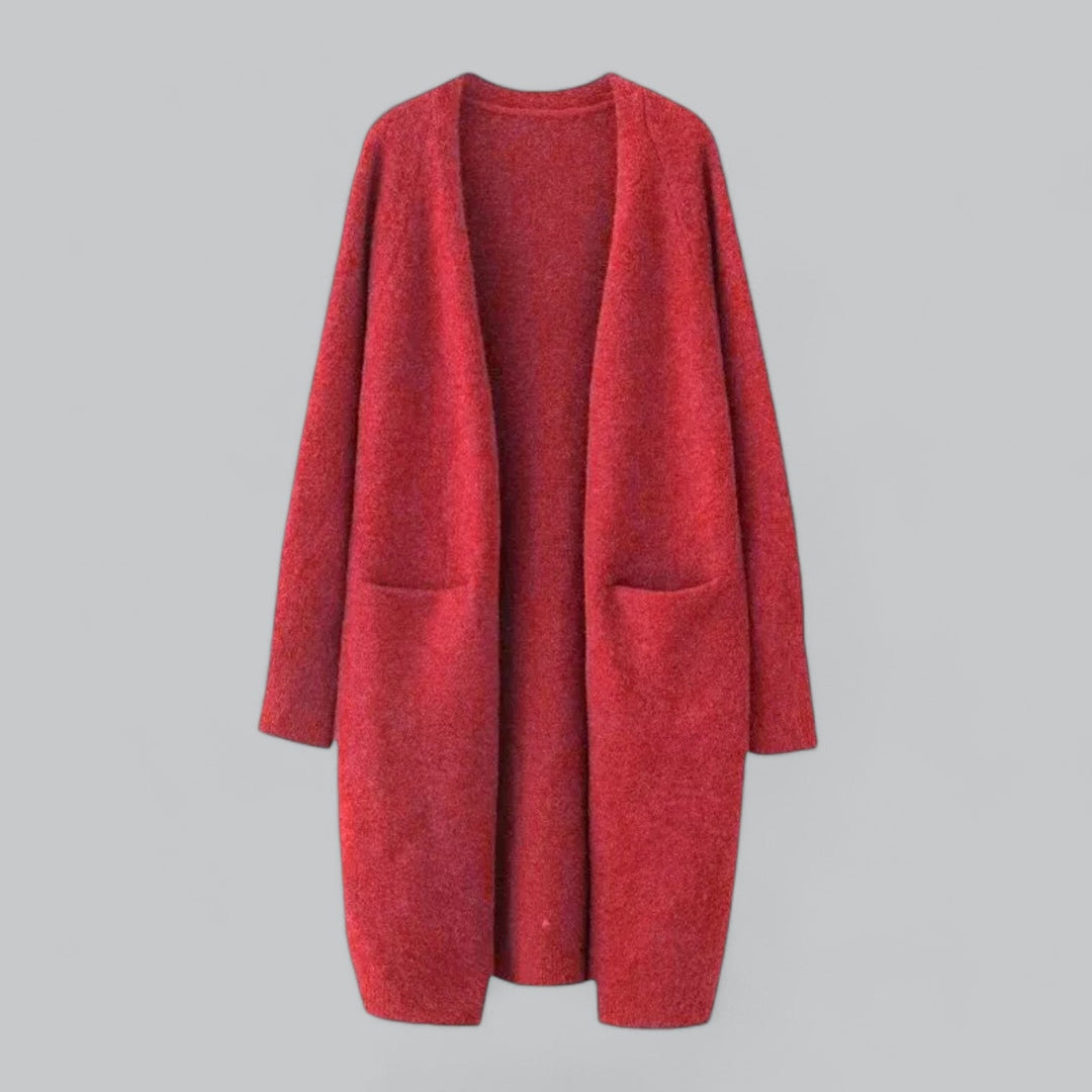 Aliams | Klassischer Langer Cashmere Strickjacke für Frauen