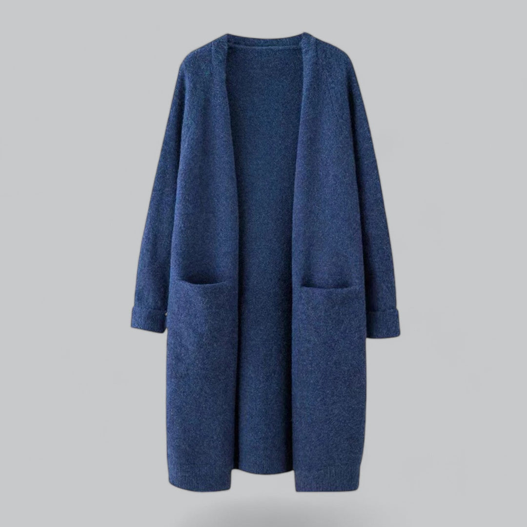 Aliams | Klassischer Langer Cashmere Strickjacke für Frauen