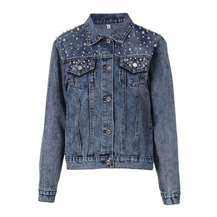 Aliams | Jeansjacke Denim-Liebling mit stilvoller Perlenverzierung