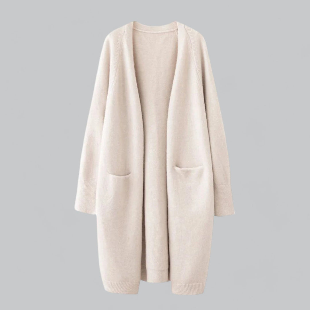 Aliams | Klassischer Langer Cashmere Strickjacke für Frauen