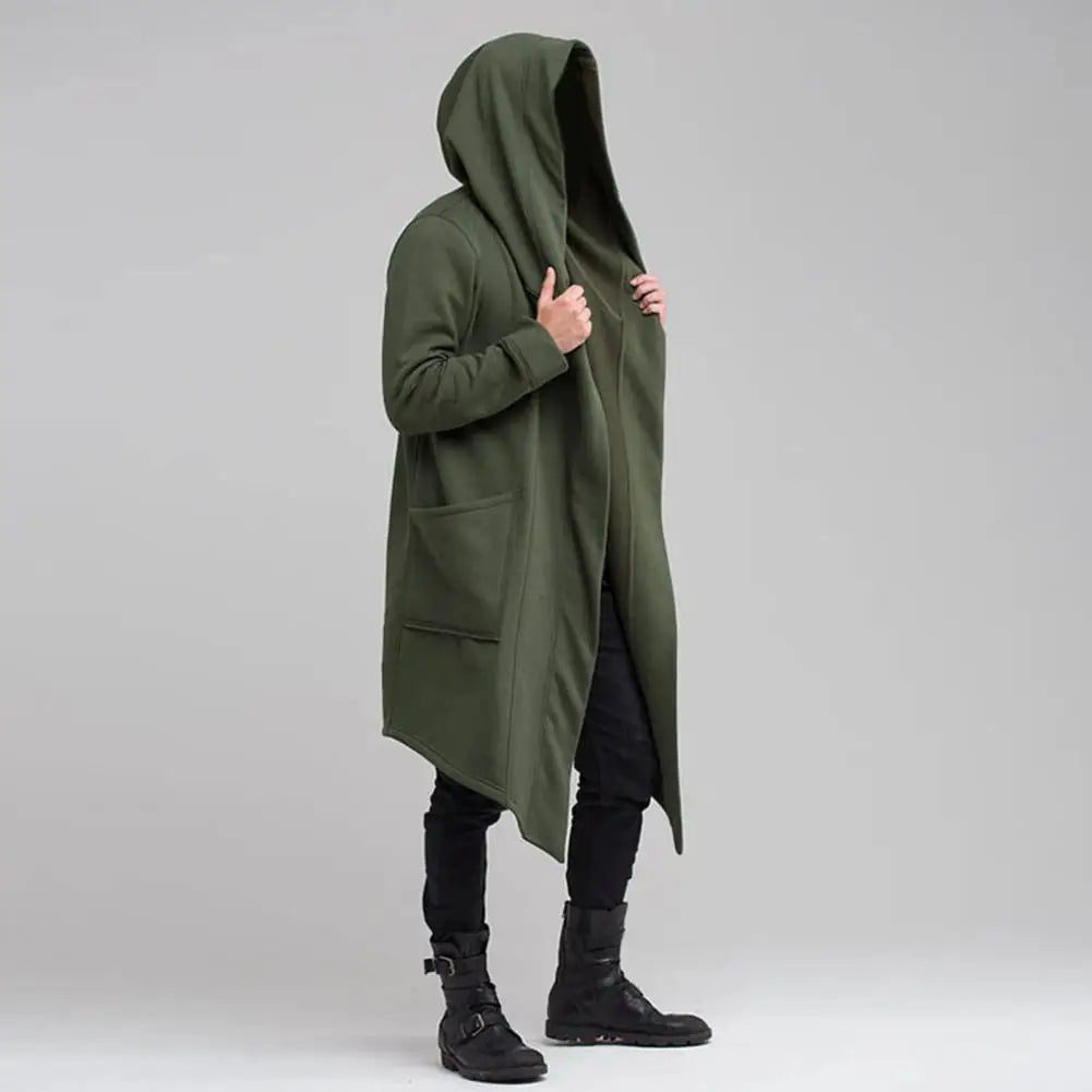 Aliams | Lange Strickjacke Im Gothic Stil mit Kapuze für Herren
