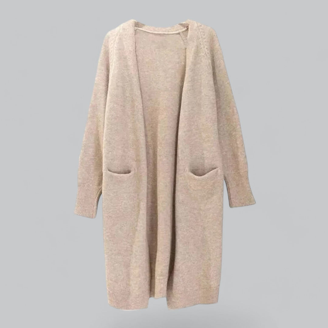 Aliams | Klassischer Langer Cashmere Strickjacke für Frauen