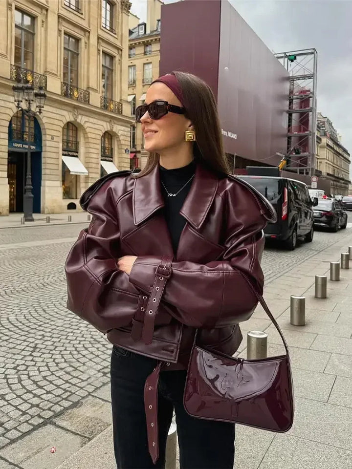 Aliams | Kurze Lederjacke Damen