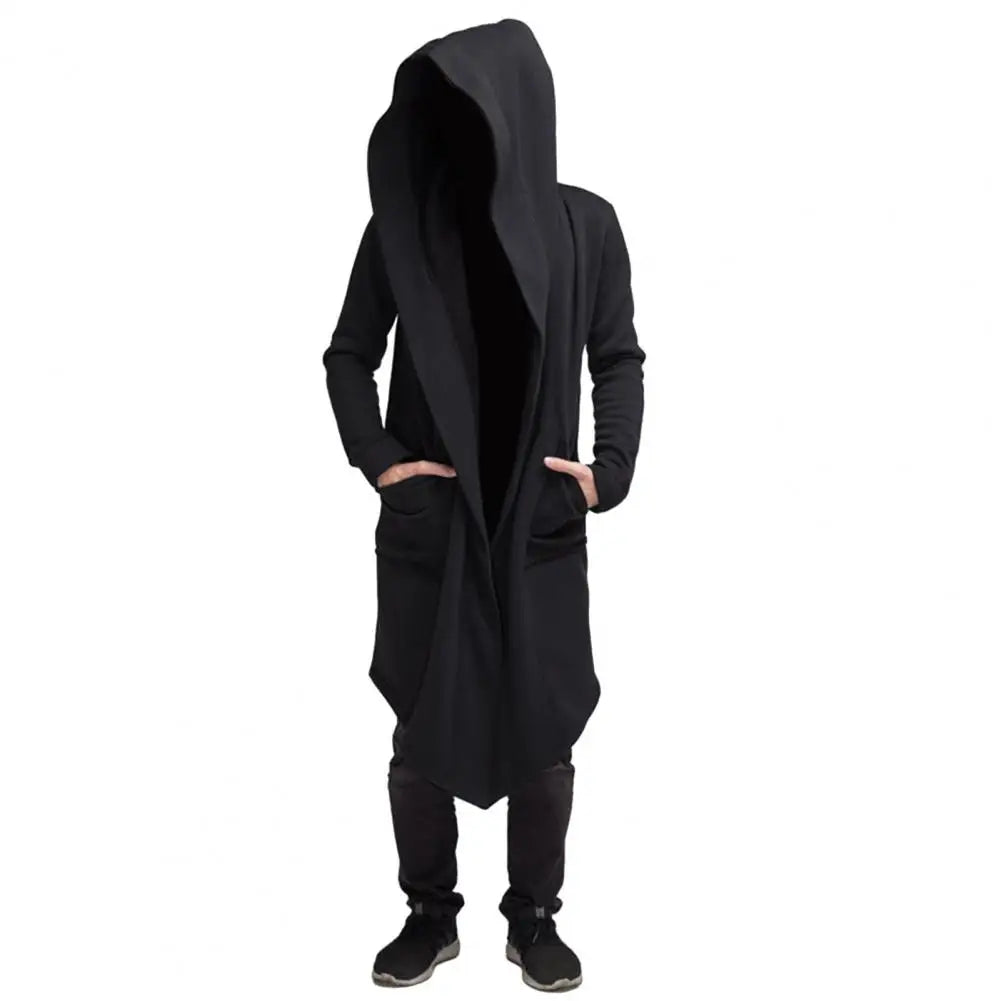 Aliams | Lange Strickjacke Im Gothic Stil mit Kapuze für Herren