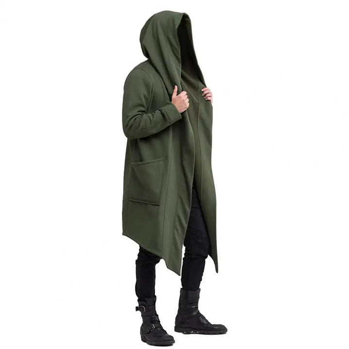 Aliams | Lange Strickjacke Im Gothic Stil mit Kapuze für Herren