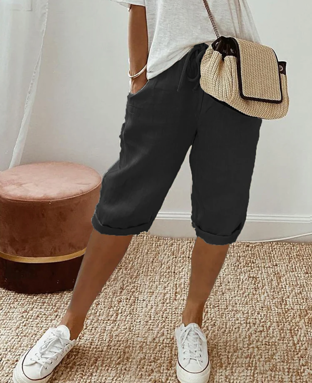 Aliams | Kurze Trendy Modische Kniehose für Damen