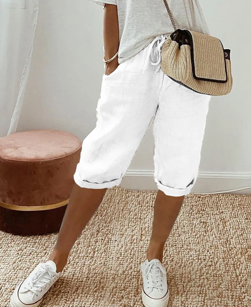 Aliams | Kurze Trendy Modische Kniehose für Damen