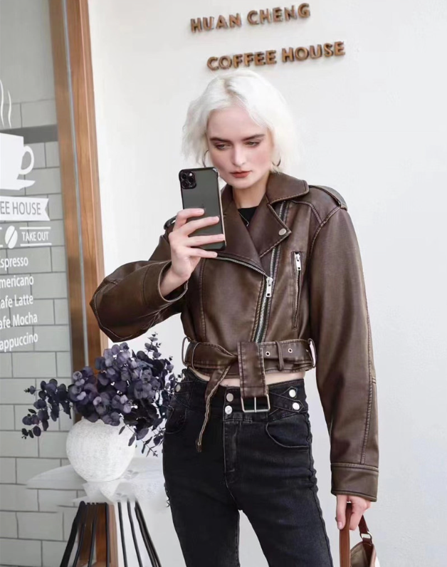 Aliams | Kurze Lederjacke Damen
