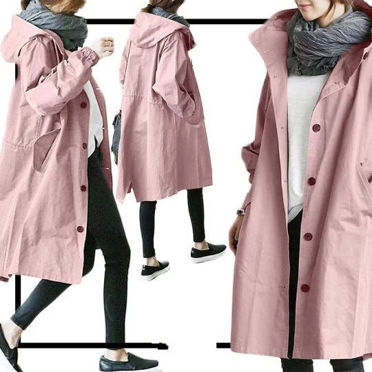 Aliams | Sturm und Wasserdichter Damen-Trenchcoat mit Kapuze