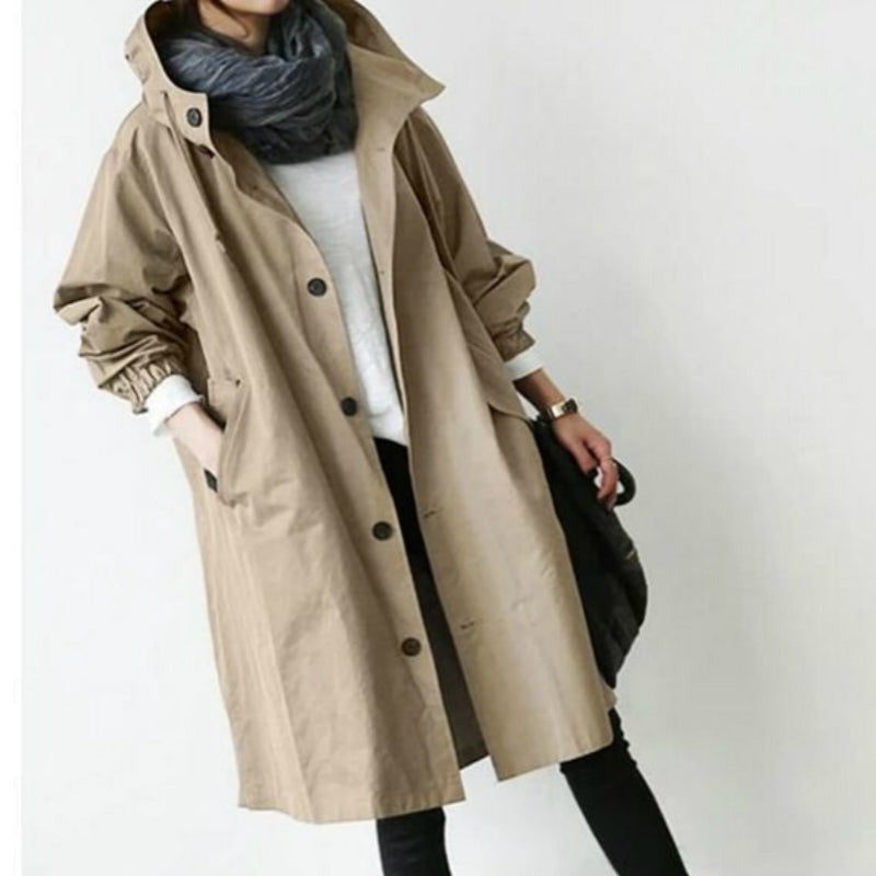 Aliams | Sturm und Wasserdichter Damen-Trenchcoat mit Kapuze