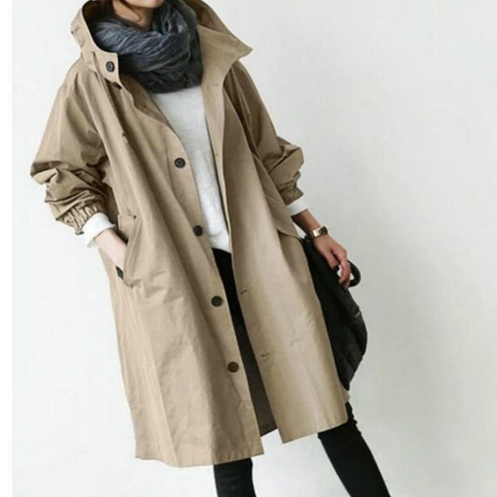 Aliams | Sturm und Wasserdichter Damen-Trenchcoat mit Kapuze