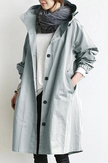 Aliams | Sturm und Wasserdichter Damen-Trenchcoat mit Kapuze