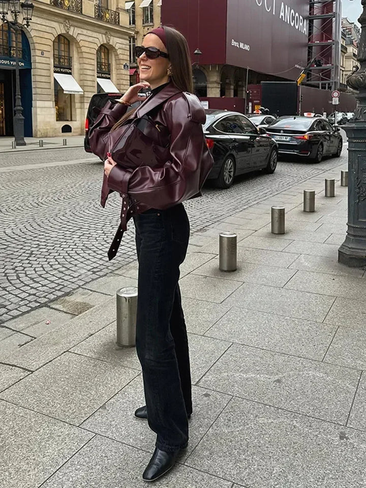 Aliams | Kurze Lederjacke Damen