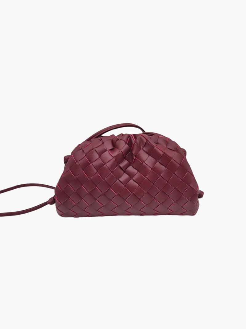 Aliams | Leder Umhängetasche für Damen Minimalistische Gewebte Tasche