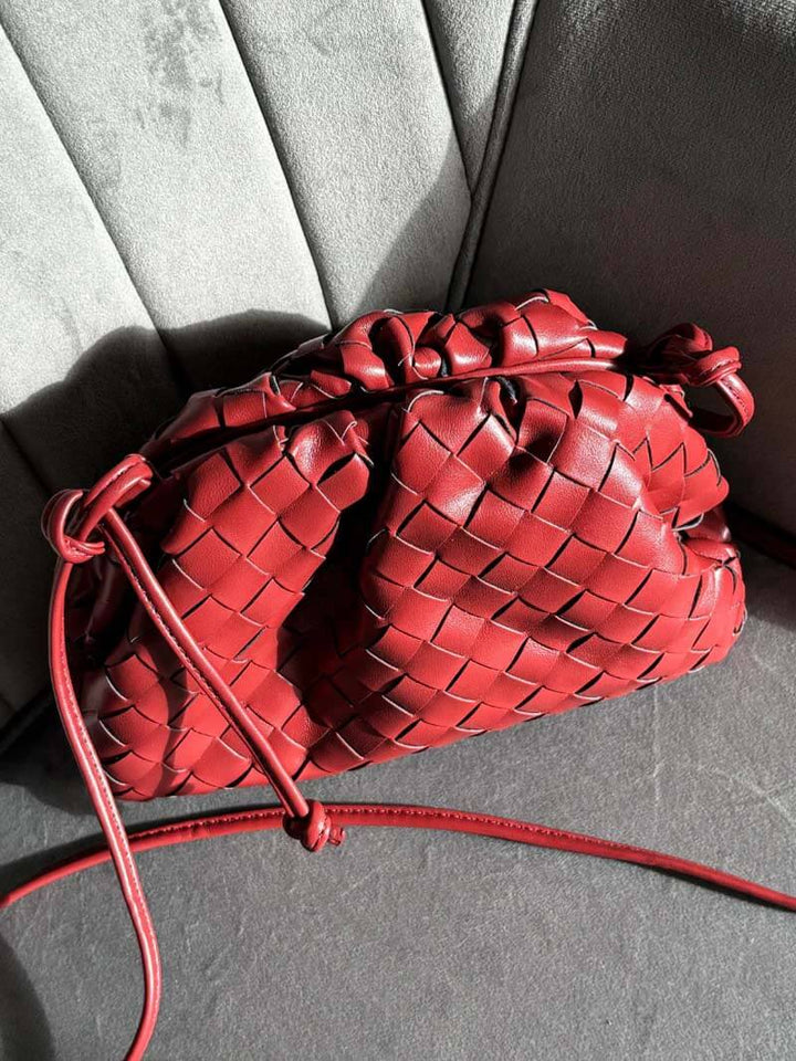 Aliams | Leder Umhängetasche für Damen Minimalistische Gewebte Tasche
