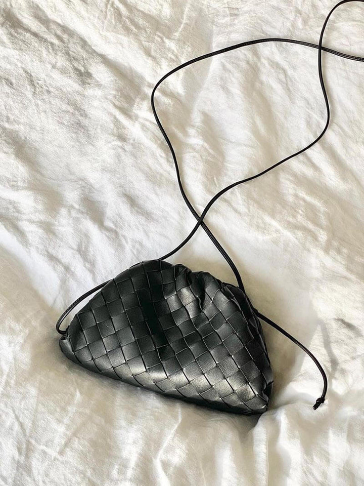 Aliams | Leder Umhängetasche für Damen Minimalistische Gewebte Tasche