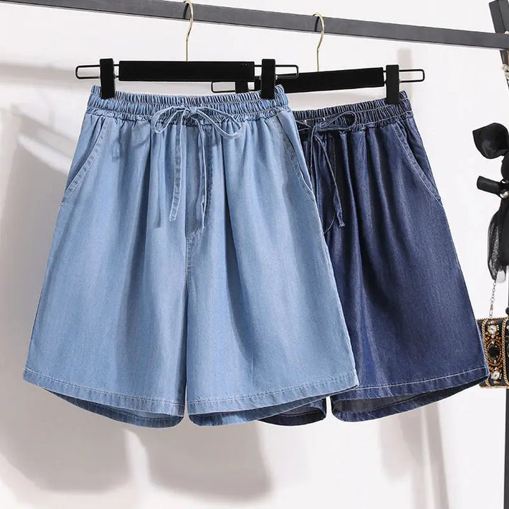 Aliams | Jeansshorts mit Weitem Bein und Elastischem Bund
