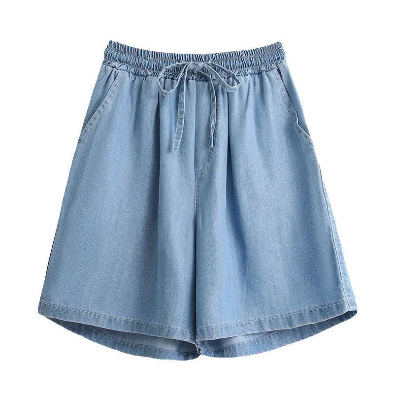 Aliams | Jeansshorts mit Weitem Bein und Elastischem Bund