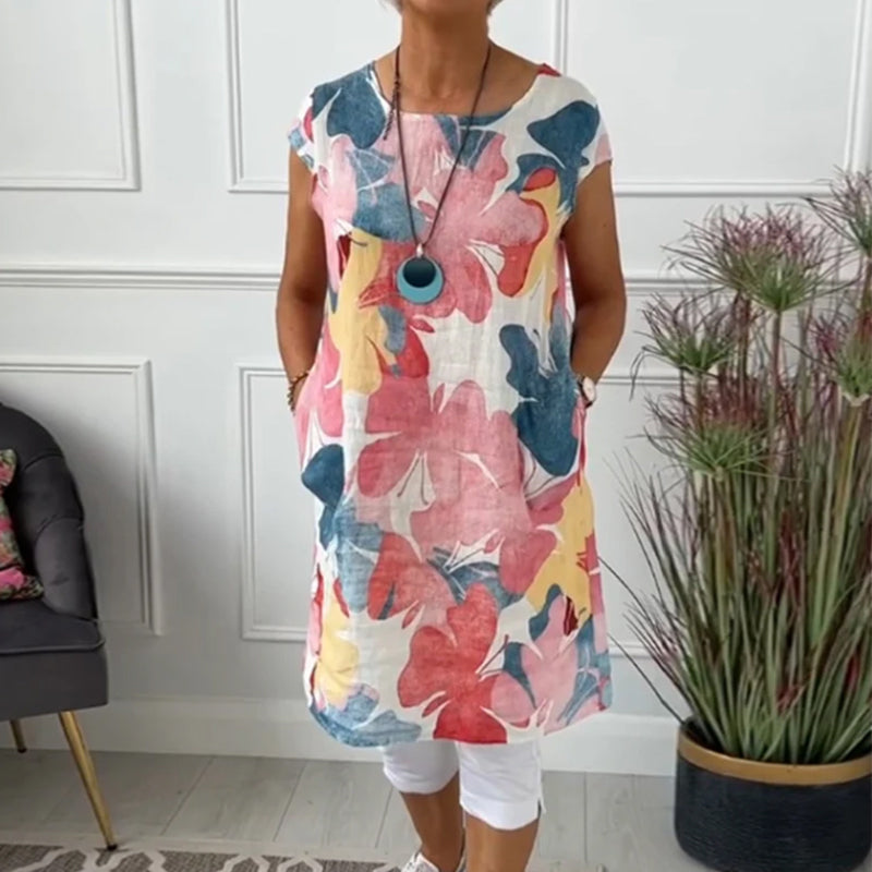 Aliams | Lässiges Longtop mit Farbenfrohem Blumenprint