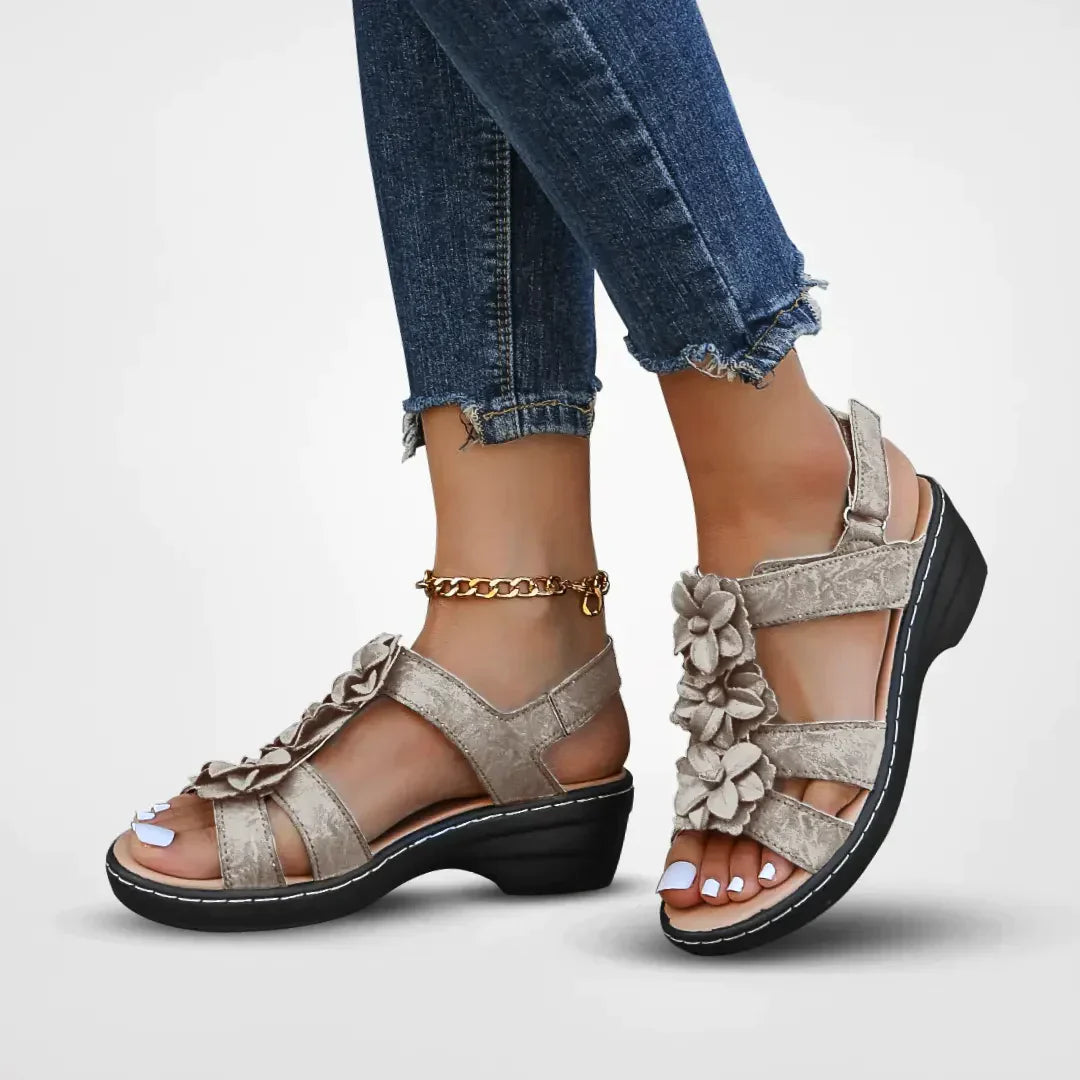 Aliams | Orthopädische Sandalen Mit Blumenmuster Für Damen