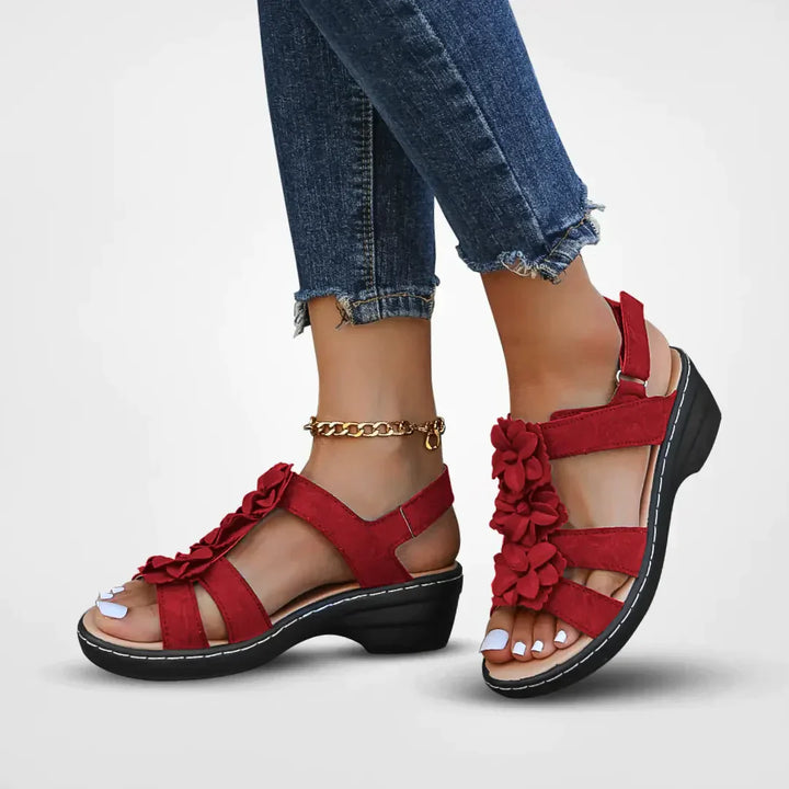 Aliams | Orthopädische Sandalen Mit Blumenmuster Für Damen