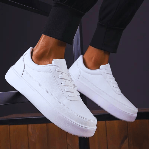 Aliams | Weiße Orthopädische Sneakers Herren Unterstützung und Komfort