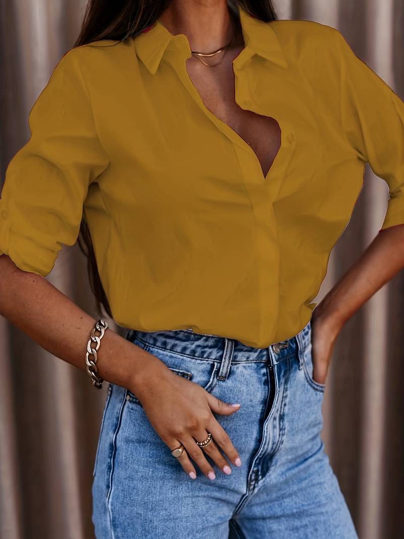 Aliams | Solides, Schlichtes Hemd mit Knopfleiste Vorne