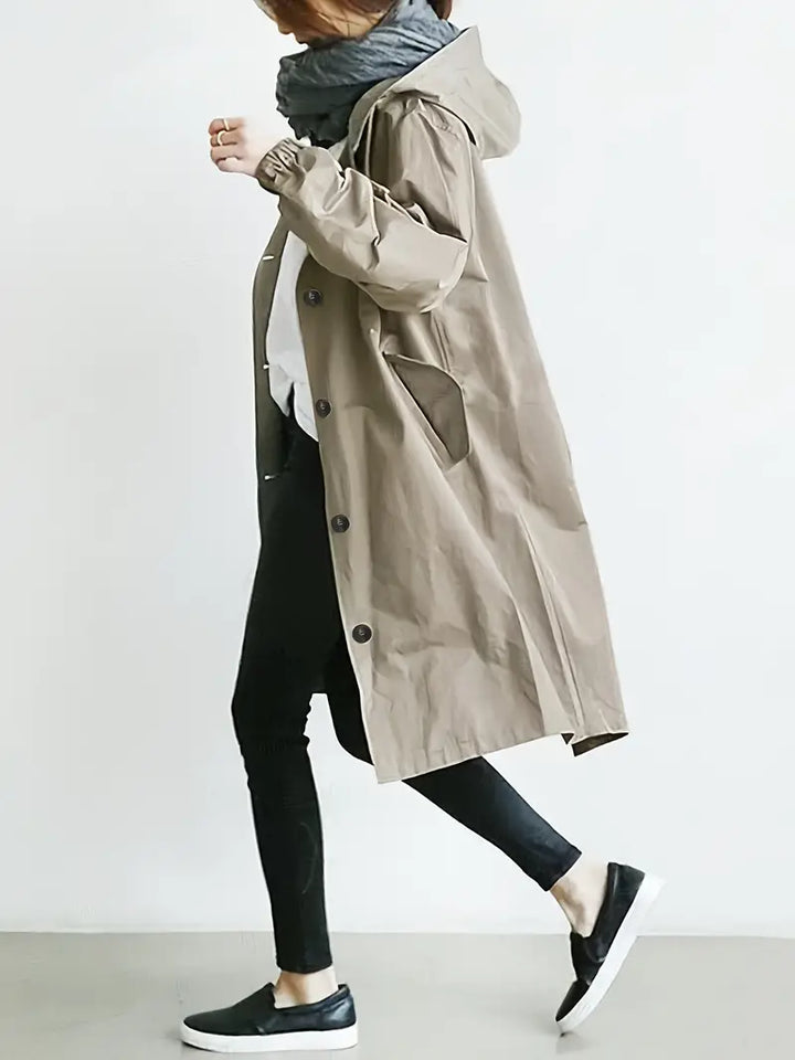 Aliams | Trenchcoat mit Kapuze und Kordelzug