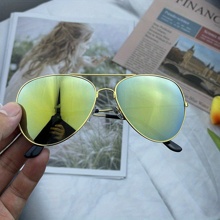 Aliams | Klassische Aviator-Sonnenbrille mit Goldenem Rahmen für Damen
