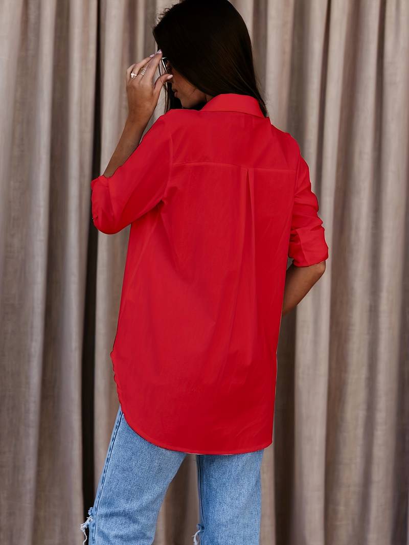 Aliams | Solides, Schlichtes Hemd mit Knopfleiste Vorne