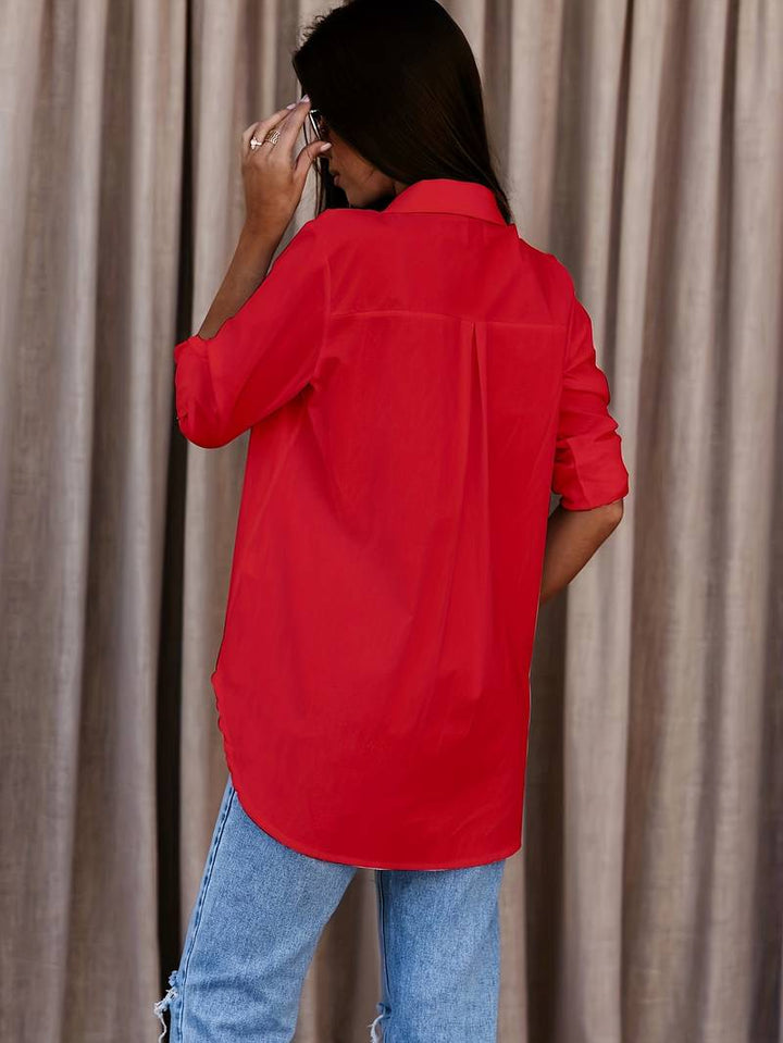 Aliams | Solides, Schlichtes Hemd mit Knopfleiste Vorne