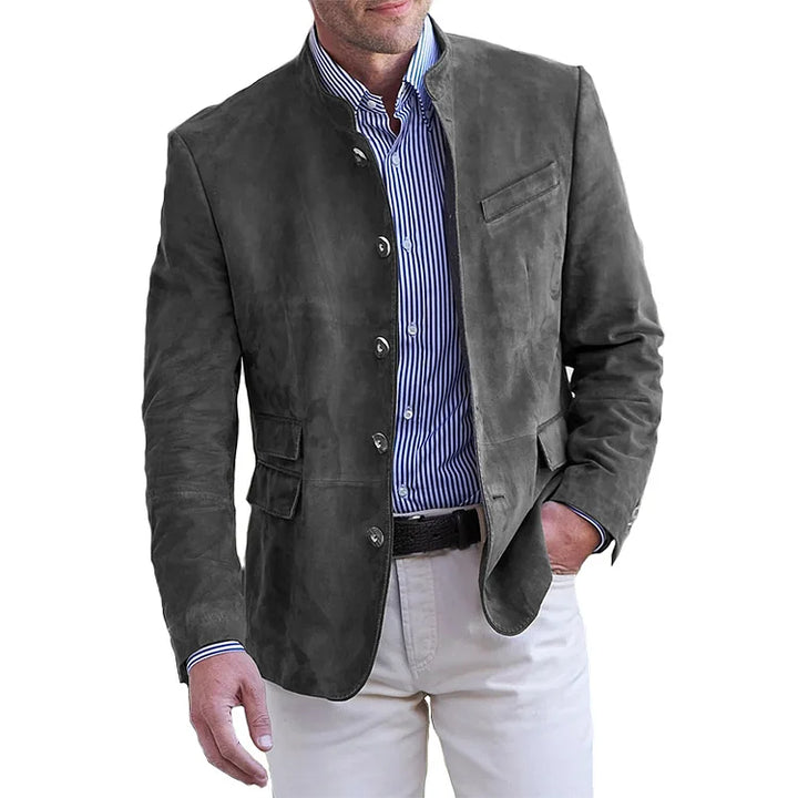 Aliams | Klassische, Einfarbige Weinlese Lässig Button Down Jacke für Herren