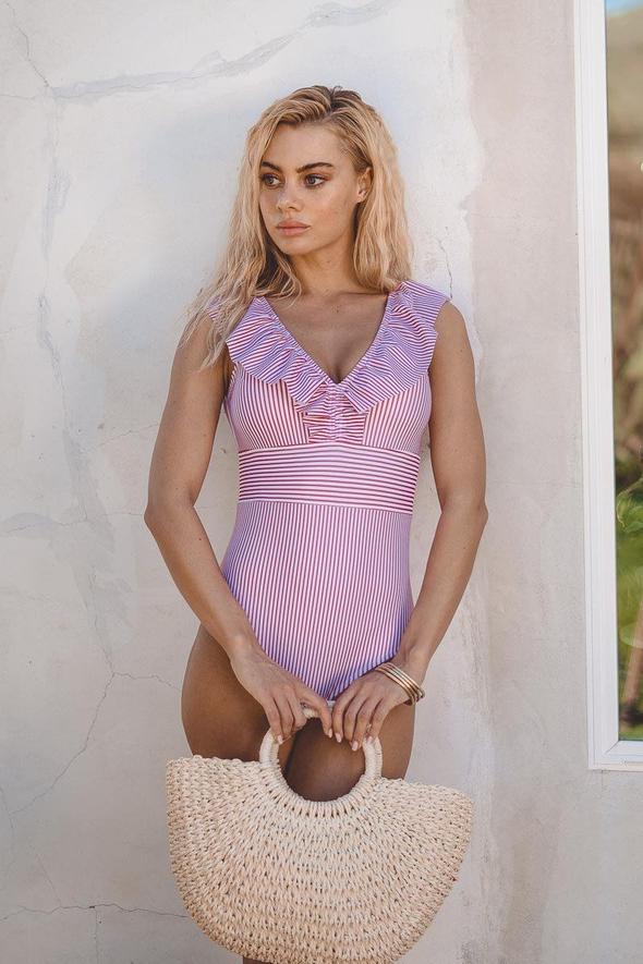 Aliams | Retro Gestreifter Badeanzug