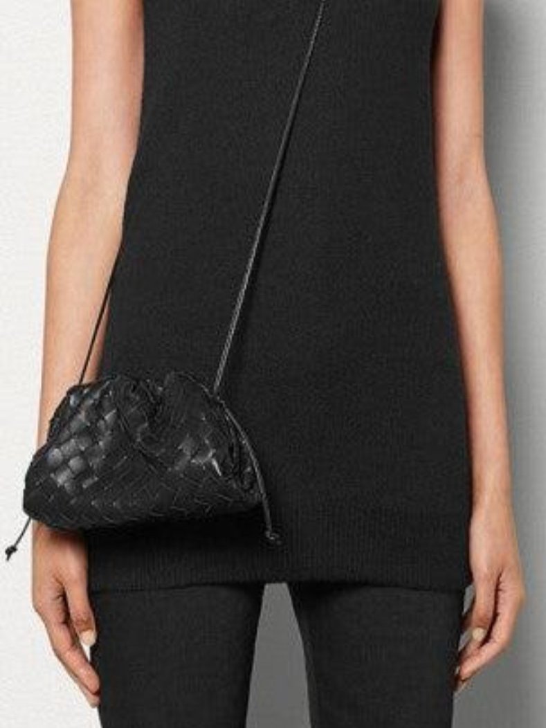 Aliams | Leder Umhängetasche für Damen Minimalistische Gewebte Tasche