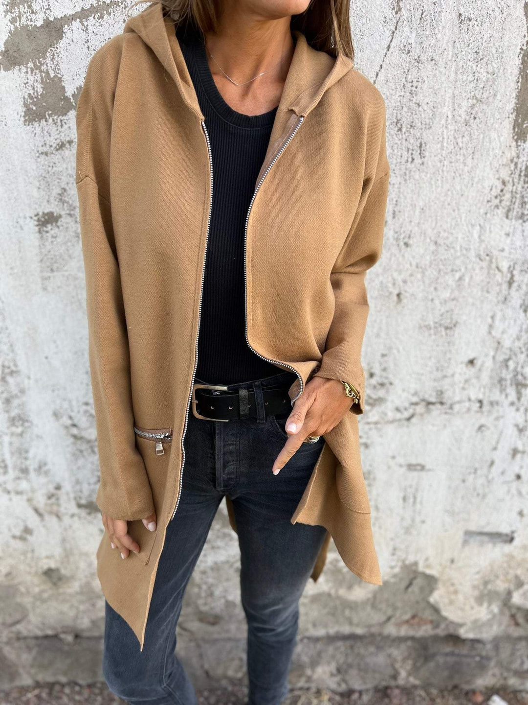 Aliams | Lässige Langarmjacke Mit Reißverschluss Für Damen