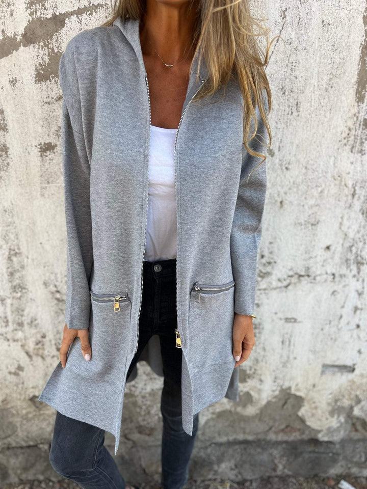 Aliams | Lässige Langarmjacke Mit Reißverschluss Für Damen