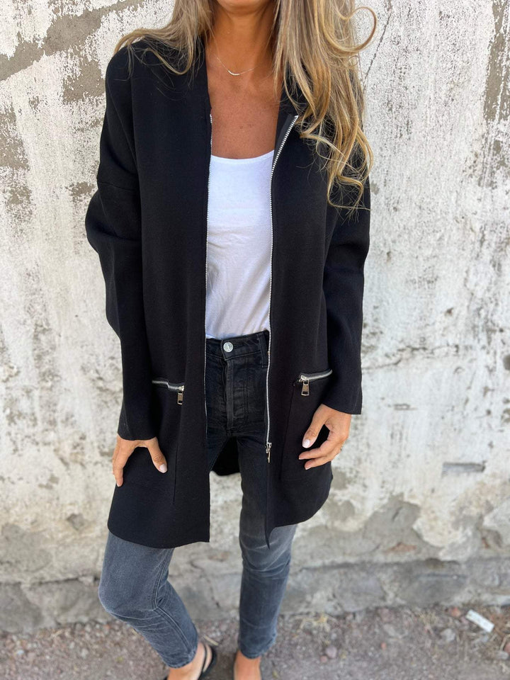 Aliams | Lässige Langarmjacke Mit Reißverschluss Für Damen