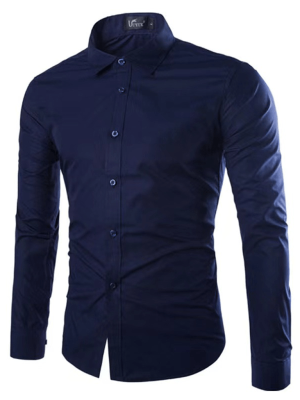 Aliams | Lässiges Bügelfreies Slim Fit Herrenhemd