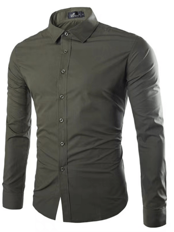 Aliams | Lässiges Bügelfreies Slim Fit Herrenhemd