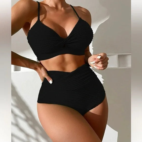 Aliams | Push Up Bikini Damen Hoher Bund und Flacher Schnitt für Sommerstil