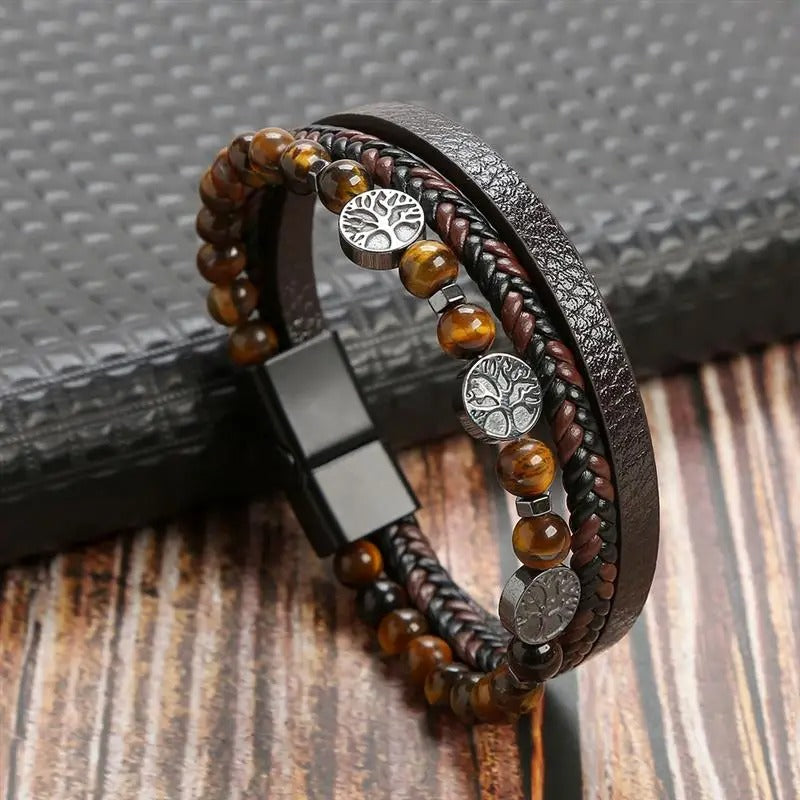 Aliams | Lederarmband Im Antiken Stil mit Metallverschluss