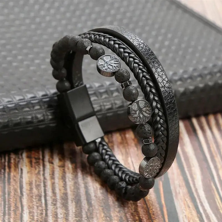 Aliams | Lederarmband Im Antiken Stil mit Metallverschluss