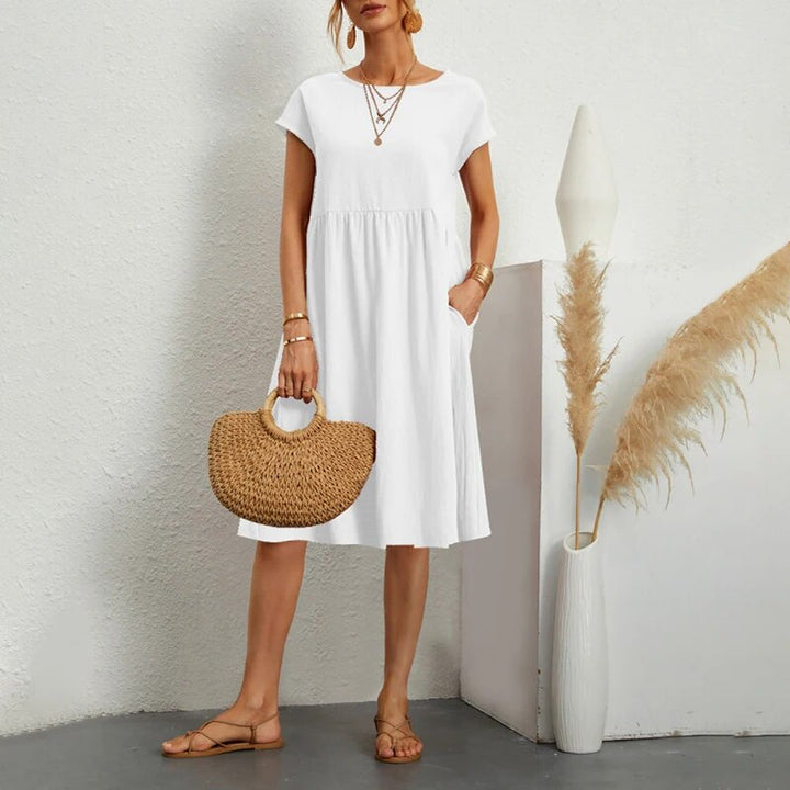 Aliams | Kleid mit Rundhalsausschnitt Aus Baumwolle
