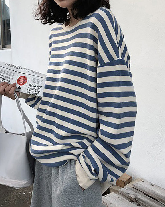 Aliams | Retro-Gestreiftes Langarmshirt