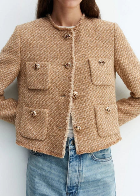 Tweed Jacke Modern geschnittene Damenjacke