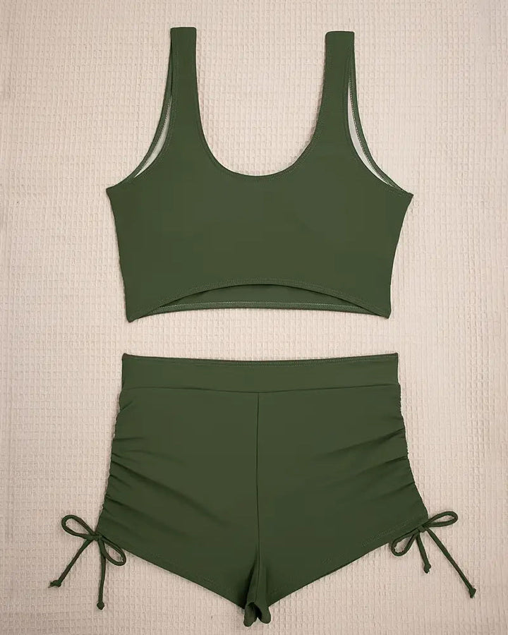Aliams | Bikini Set Zwei Teile Einfarbig Boxershorts Schnürung