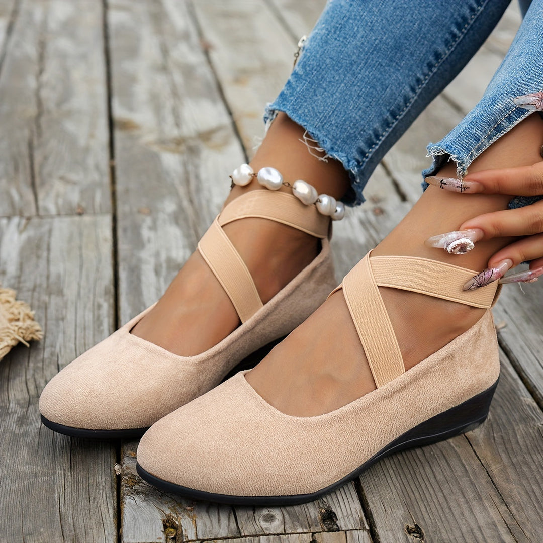 Aliams | Einfache Damen Ballerinas Aus Atmungsaktivem Samt